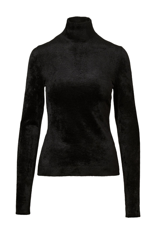 Chenille Mock Neck Top-SOVEN-Boyds Philadelphia
