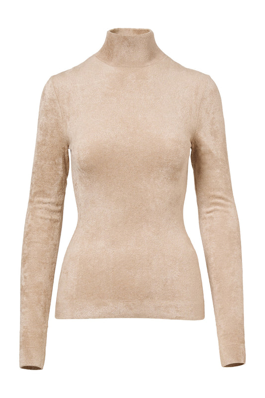 Chenille Mock Neck Top-SOVEN-Boyds Philadelphia