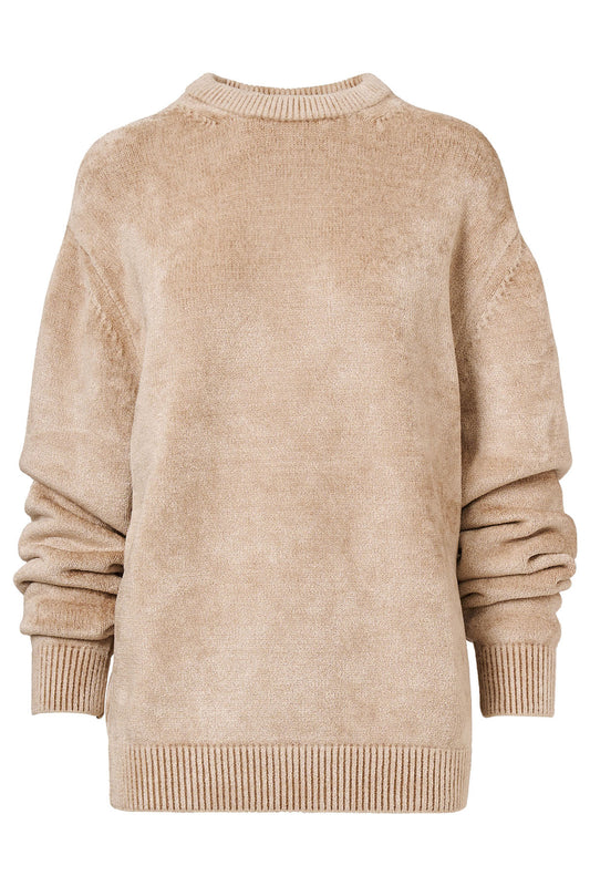 Chenille Crew Neck Jumper Top-SOVEN-Boyds Philadelphia