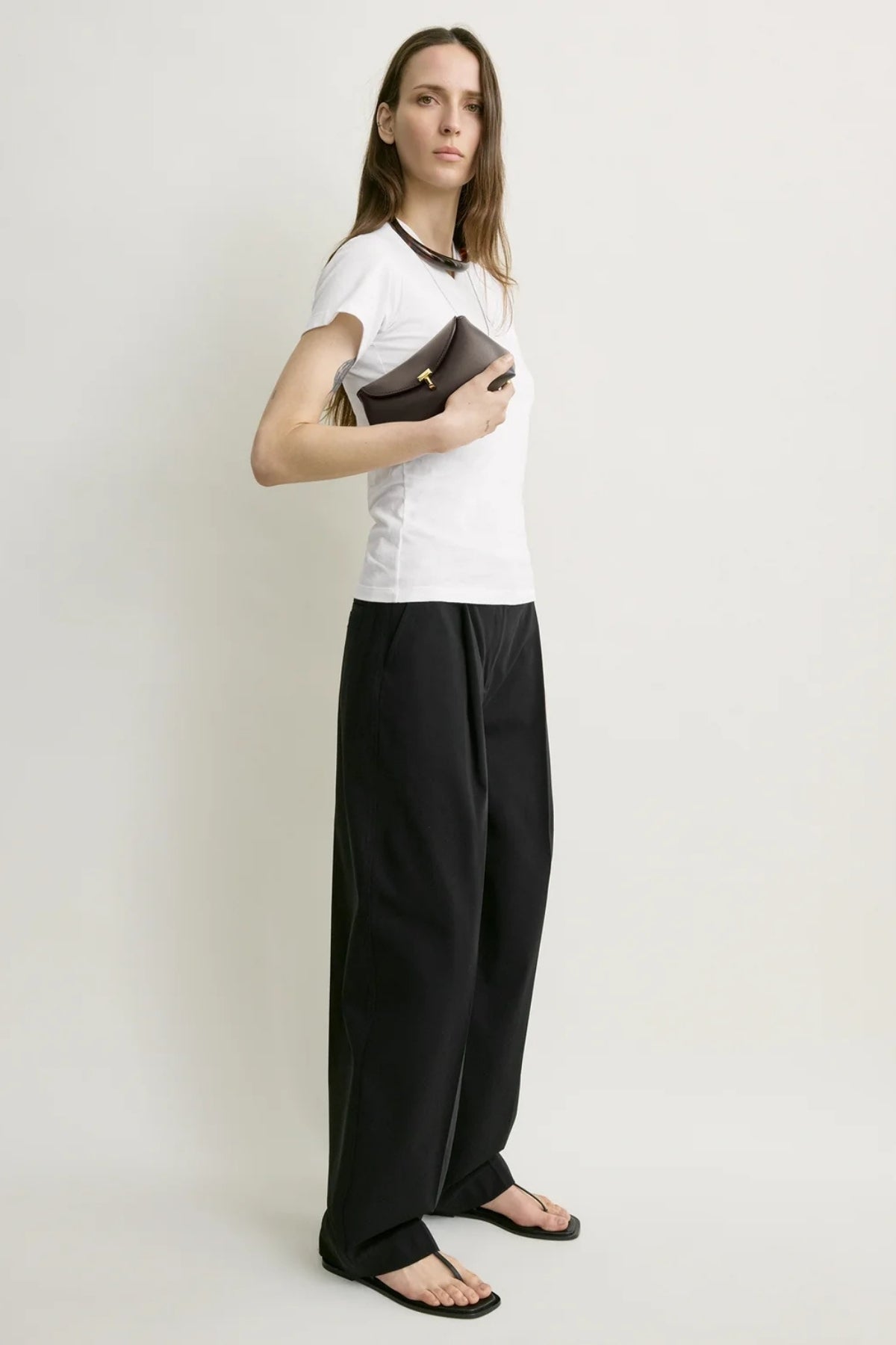 Mini T-Lock Leather Clutch-TOTEME-Boyds Philadelphia