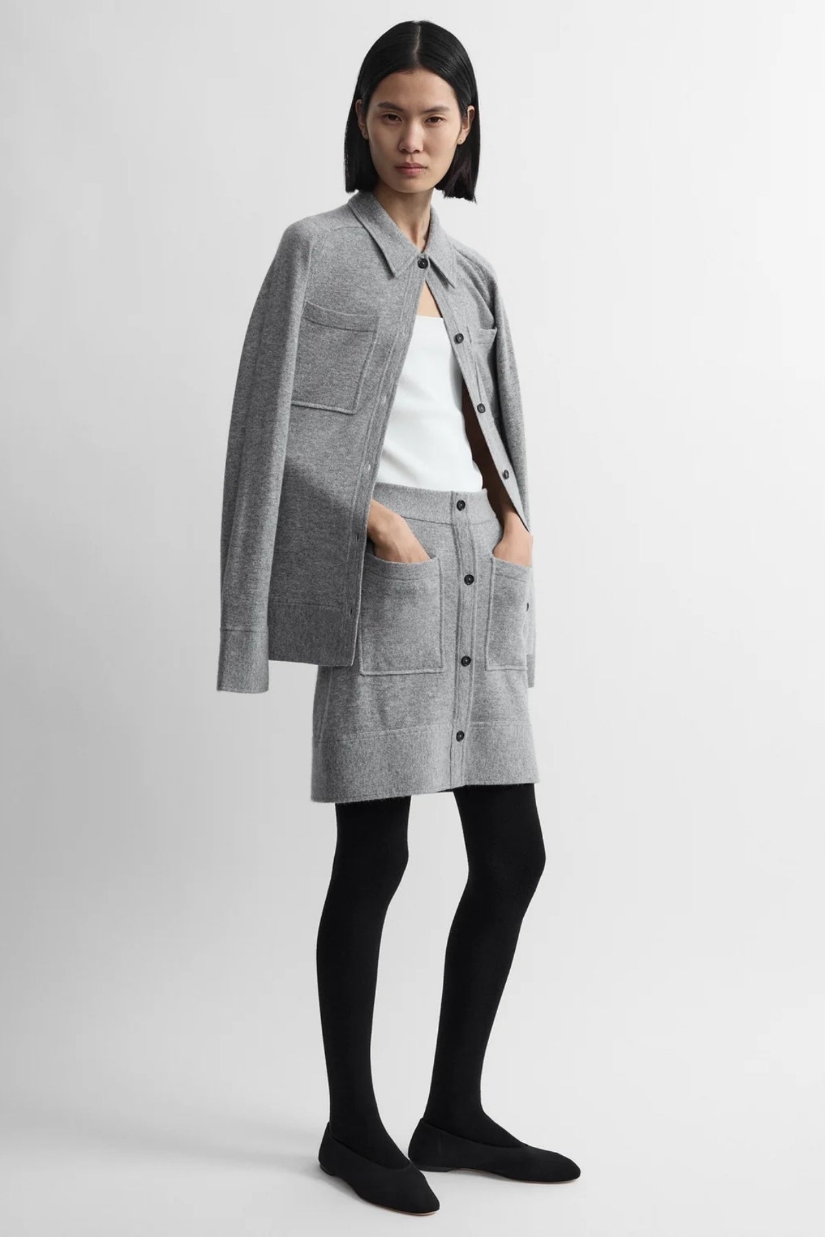 Buttoned Cashmere Skirt-TOTEME-Boyds Philadelphia