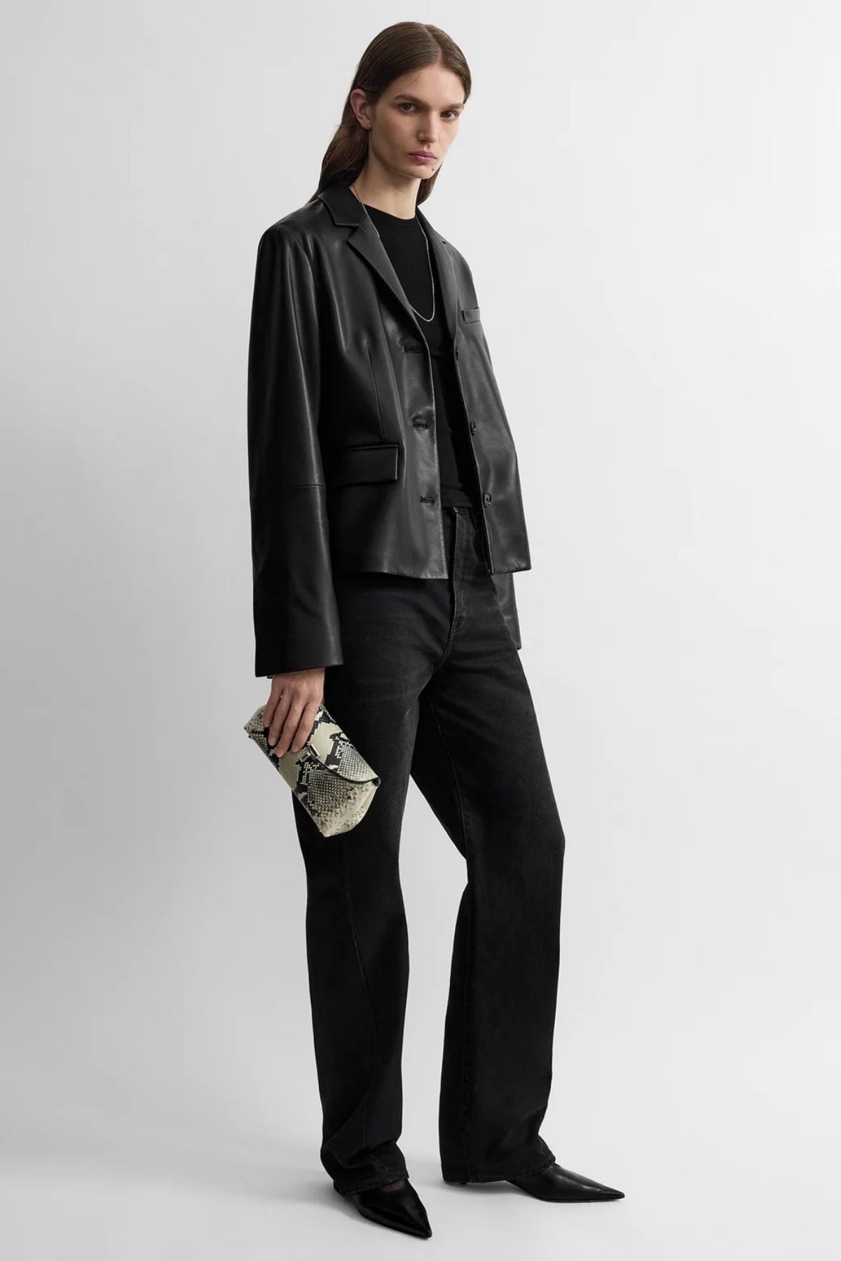 Mini T-Lock Python-Embossed Clutch-TOTEME-Boyds Philadelphia