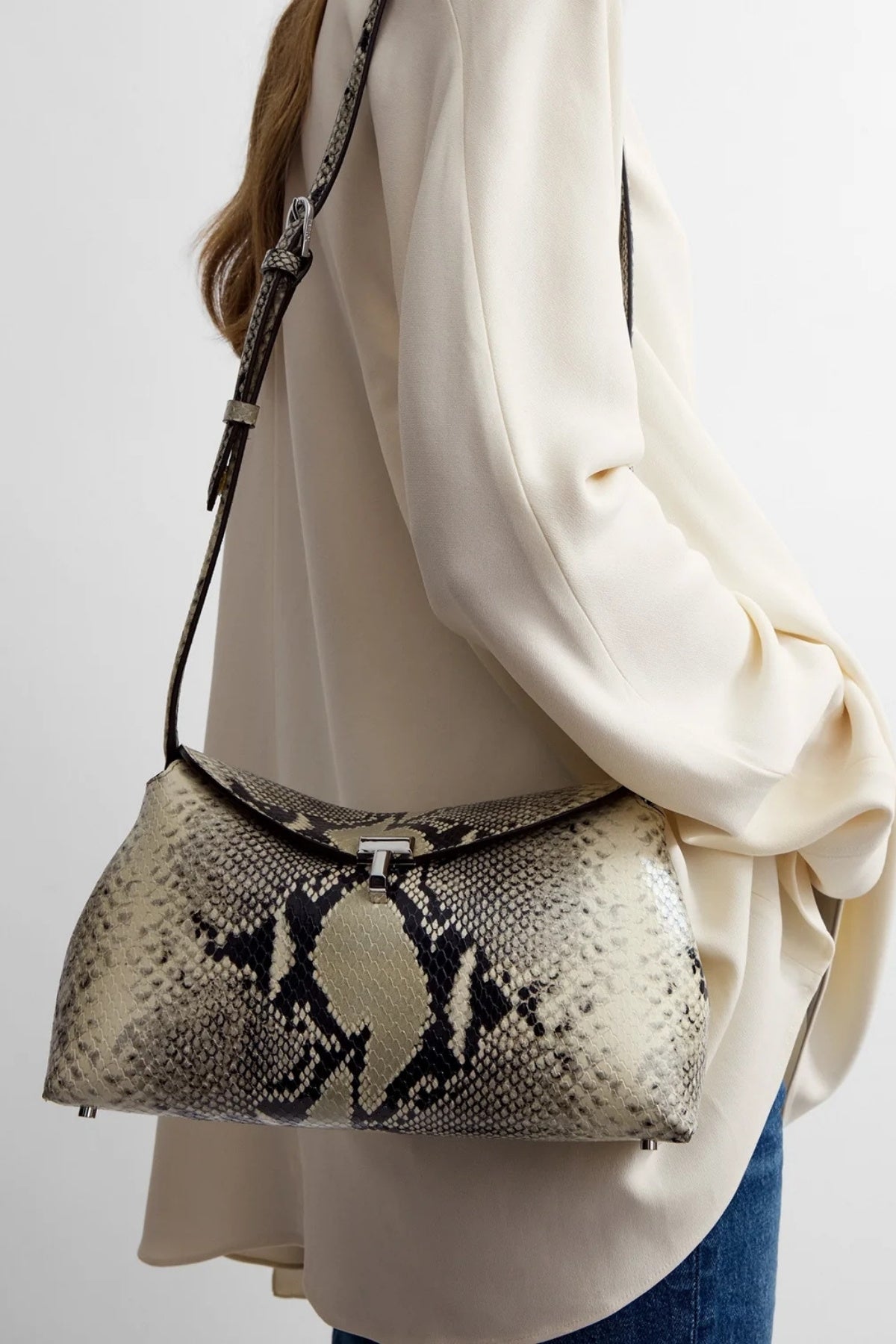 T-Lock Python-Embossed Clutch-TOTEME-Boyds Philadelphia