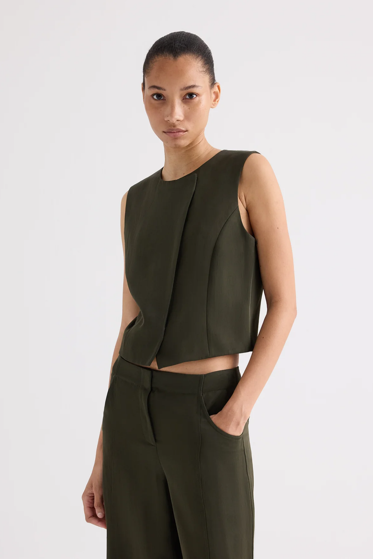 High Neck Hidden Placket Vest-TWP-Boyds Philadelphia