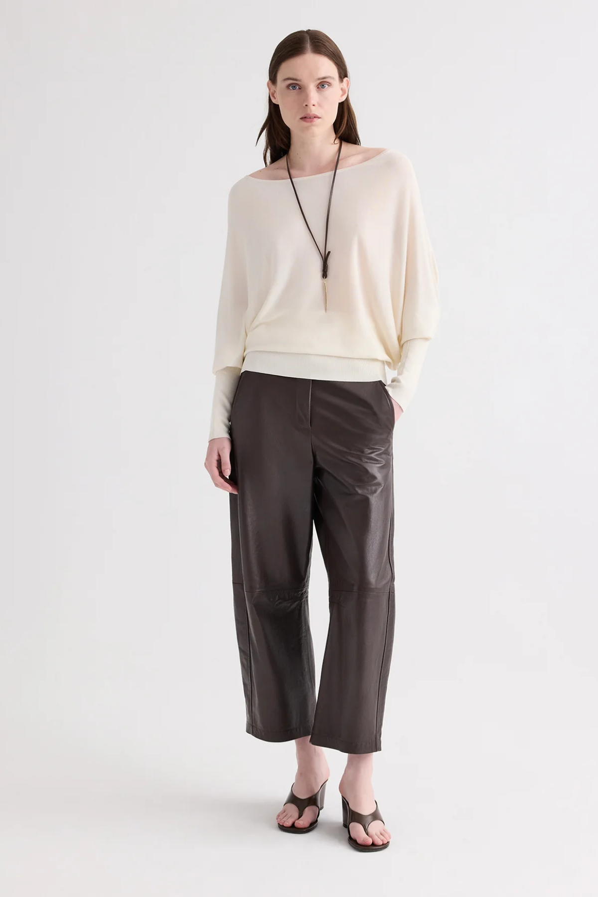Leather Slouchy Boyfriend Trouser