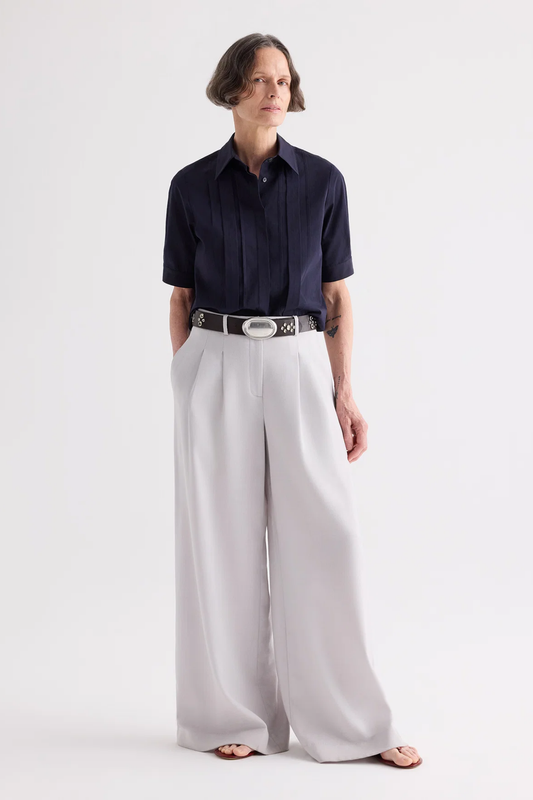 Short Lived Shirt with Pleated Placket-TWP-Boyds Philadelphia
