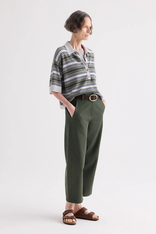 S/S Polo Sweater with Stripes-TWP-Boyds Philadelphia