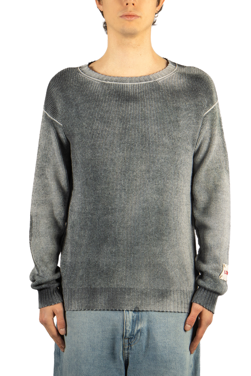 Spray Ribbed Crewneck Sweater-Longo-Boyds Philadelphia