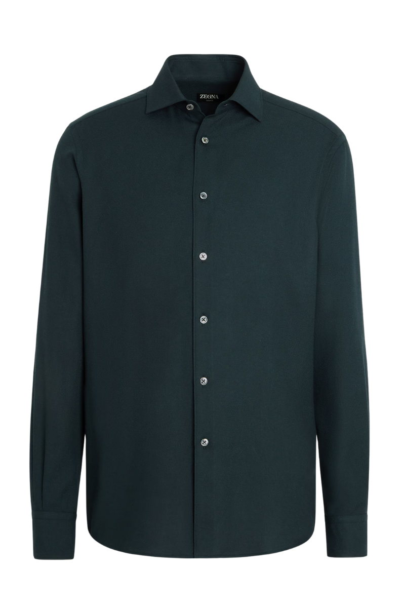 Zegna Cashco Long-sleeve Button-down Men Shirt Zegna Cashco Long-sleeve Button-down Men Shirt