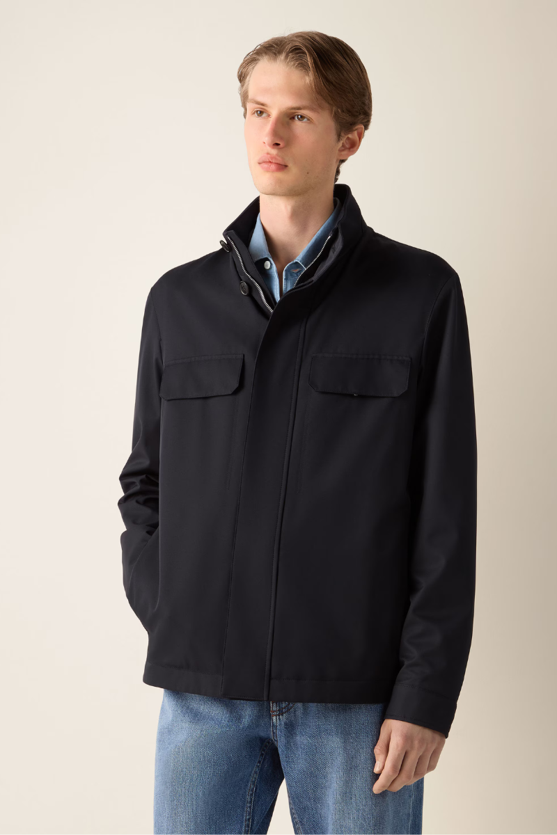 Microfiber Motorin Twill Jacket-Zegna-Boyds Philadelphia