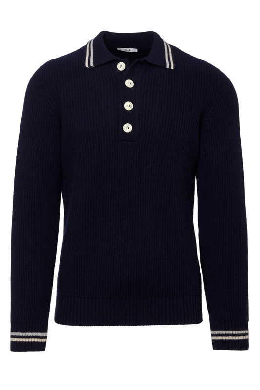 Rib Knit Polo Sweater-Casheart-Boyds Philadelphia