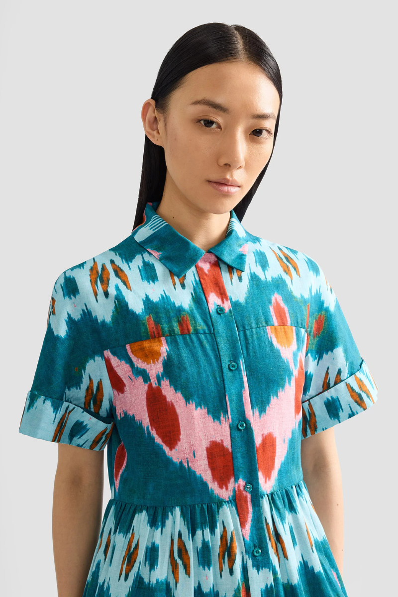 Ikat Print Shirt Dress-ERDEM-Boyds Philadelphia