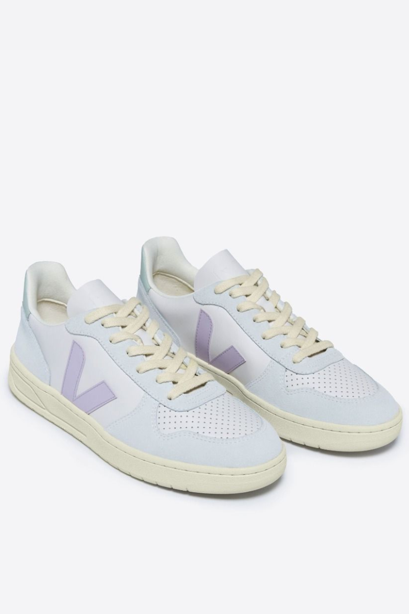 Women's V-10 Leather Sneakers-VEJA-Boyds Philadelphia