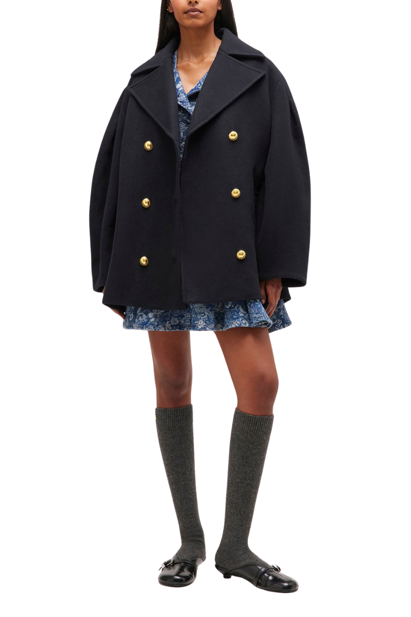 Oversized Midi Peacoat-GANNI-Boyds Philadelphia