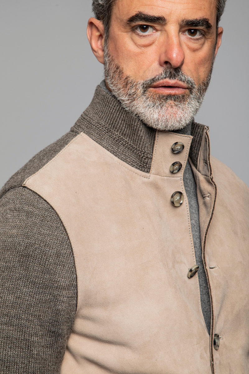 Wedge Knit Leather Jacket-The Jack Leathers-Boyds Philadelphia
