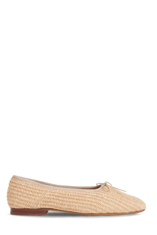 Raffia Square Toe Ballerina-Mansur Gavriel-Boyds Philadelphia