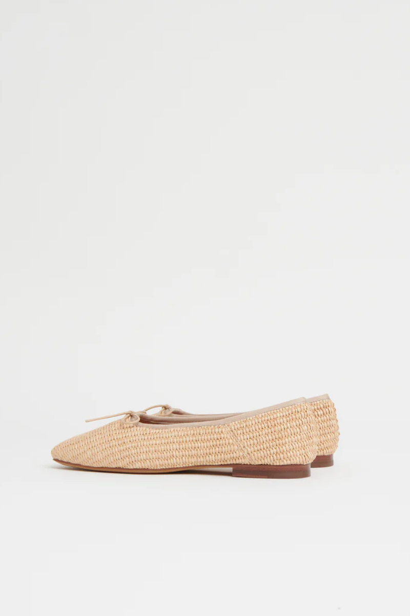 Raffia Square Toe Ballerina-Mansur Gavriel-Boyds Philadelphia