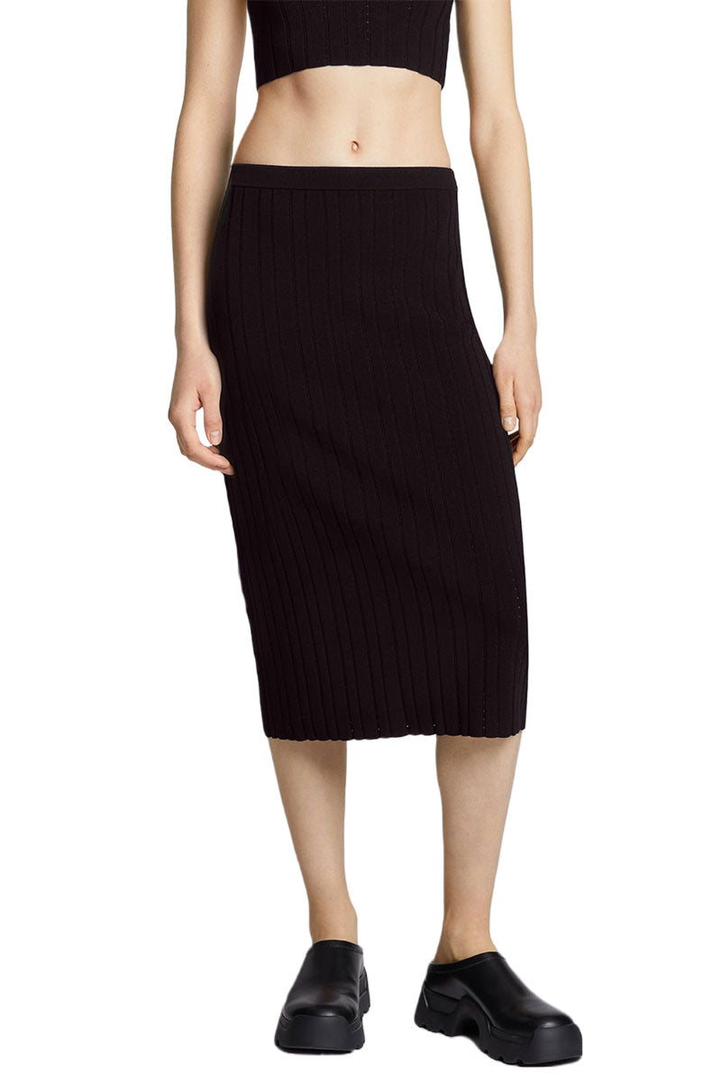 Pointelle Rib Knit Skirt-Proenza Schouler White Label-Boyds Philadelphia