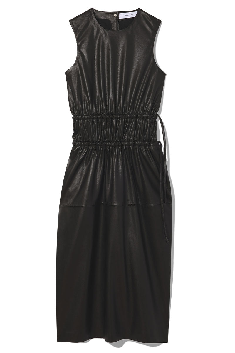 Faux Leather Drawstring Dress-Proenza Schouler White Label-Boyds Philadelphia