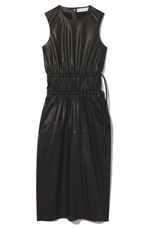 Faux Leather Drawstring Dress-Proenza Schouler White Label-Boyds Philadelphia
