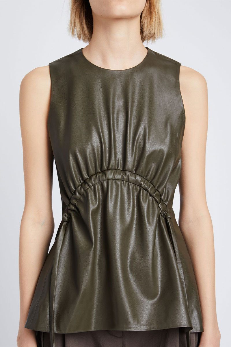 Faux Leather Drawstring Top-Proenza Schouler White Label-Boyds Philadelphia