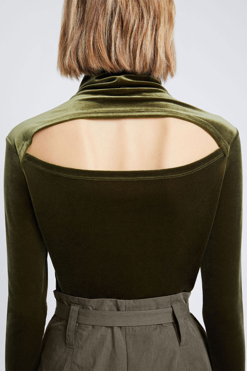 Stretch Velvet Turtleneck Top-Proenza Schouler White Label-Boyds Philadelphia