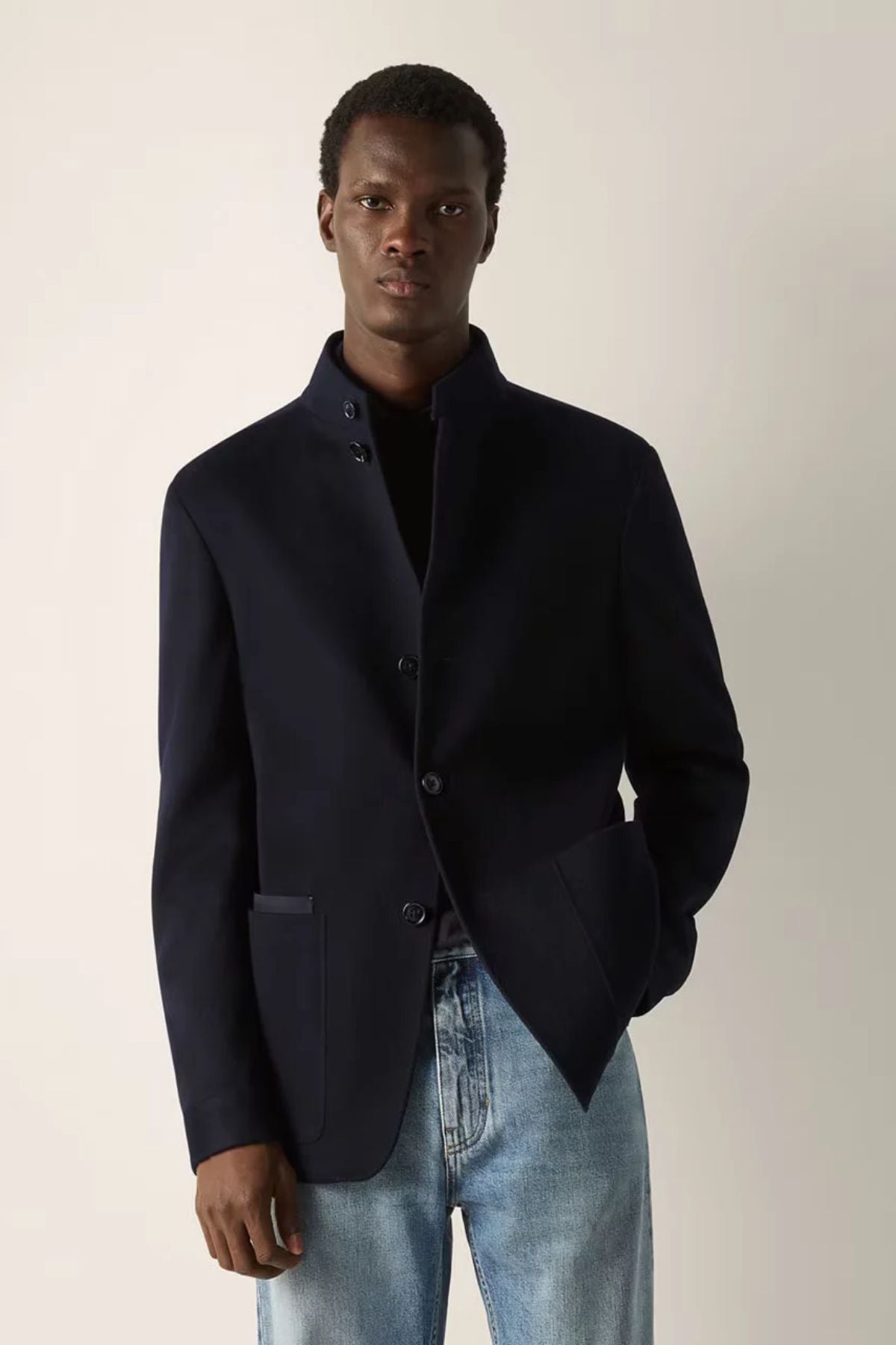 Navy Blue Oasi Cashmere Il Conte Jacket-Zegna-Boyds Philadelphia