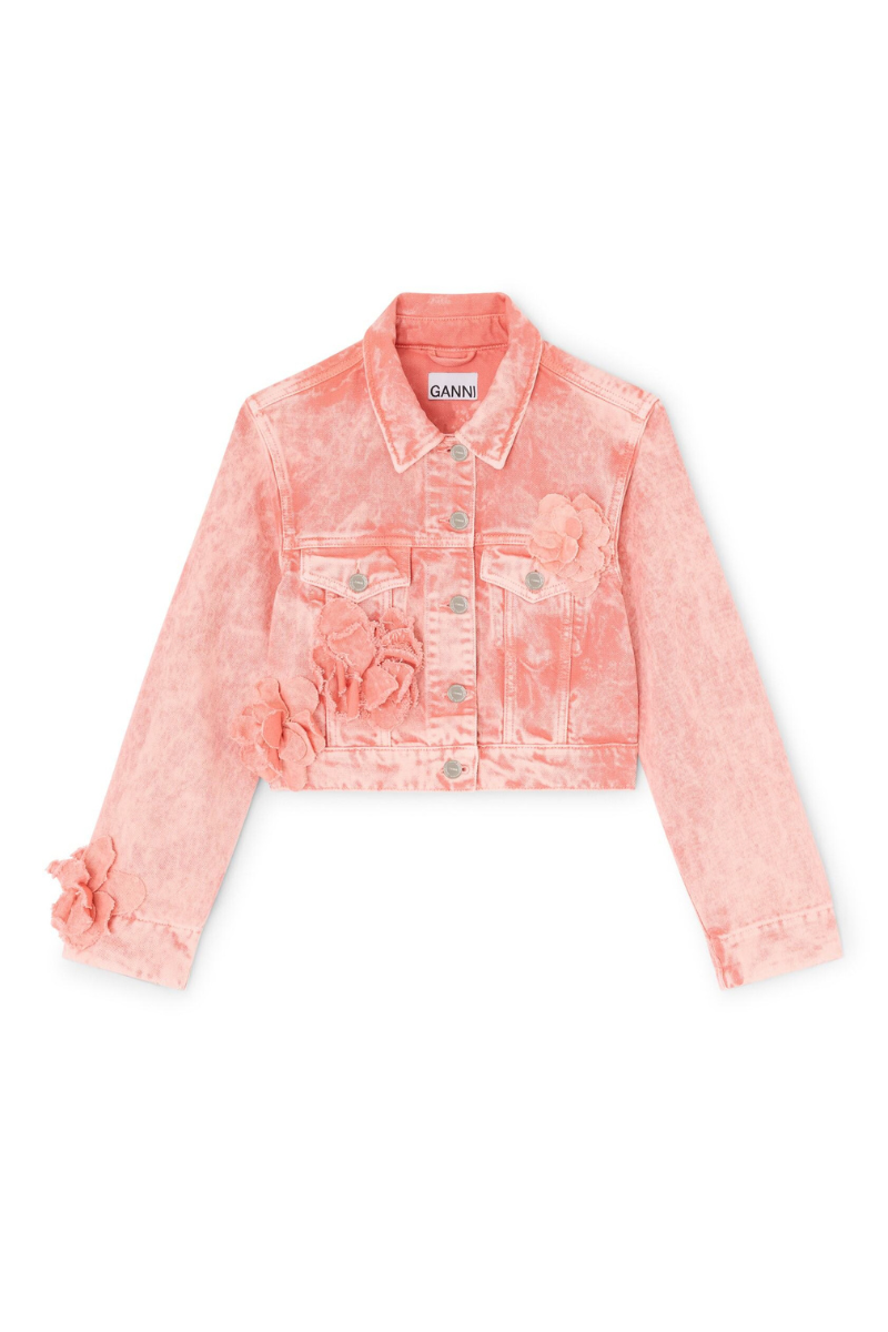 Overdyed Denim Cropped Jacket-GANNI-Boyds Philadelphia