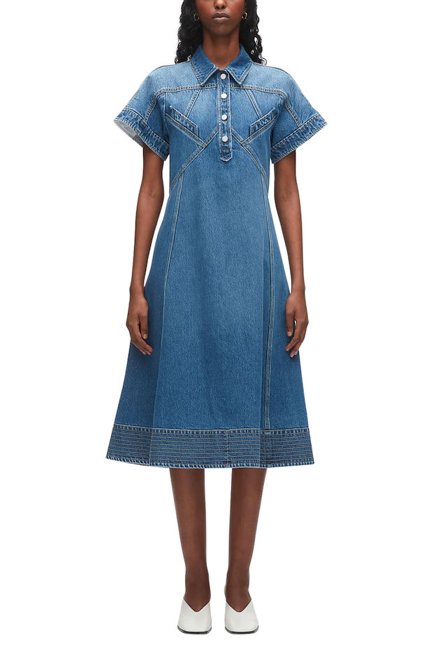 Denim Trapeze Shirt Dress