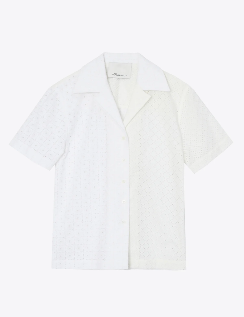 Broderie Anglaise Patchwork Camp Shirt-3.1 Phillip Lim-Boyds Philadelphia
