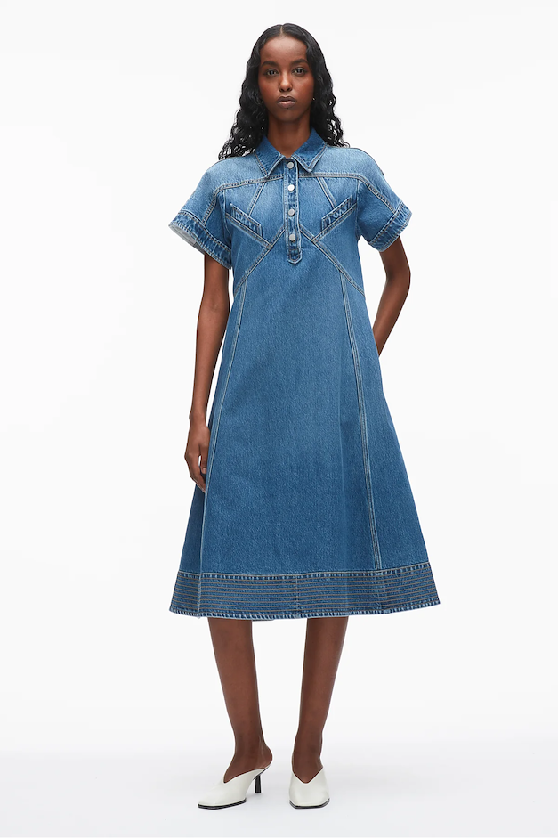 Denim Trapeze Shirt Dress