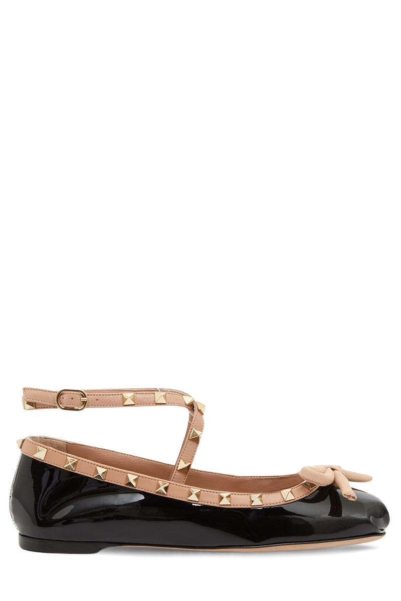 Rockstud Patent Leather Ballerina-VALENTINO Garavani-Boyds Philadelphia