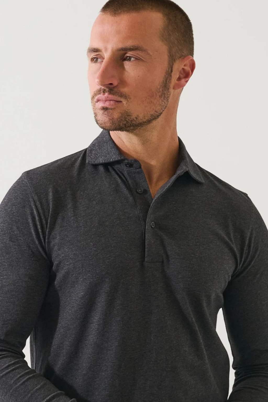 Pima Cotton Stretch Long Sleeve Polo-Patrick Assaraf-Boyds Philadelphia