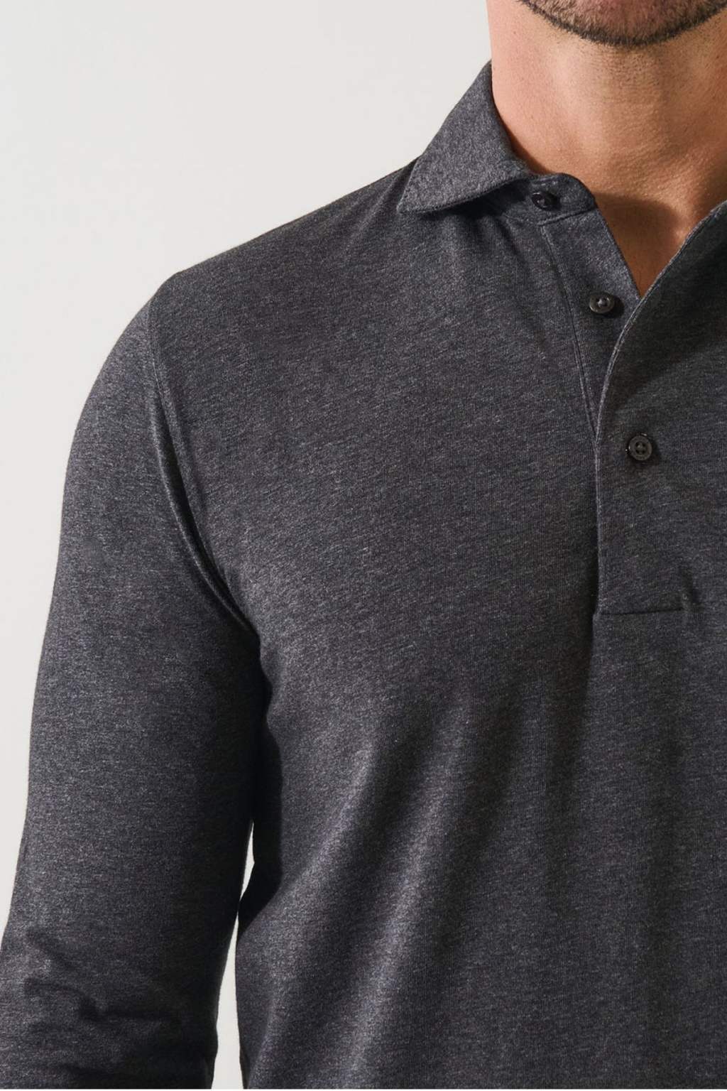 Pima Cotton Stretch Long Sleeve Polo-Patrick Assaraf-Boyds Philadelphia