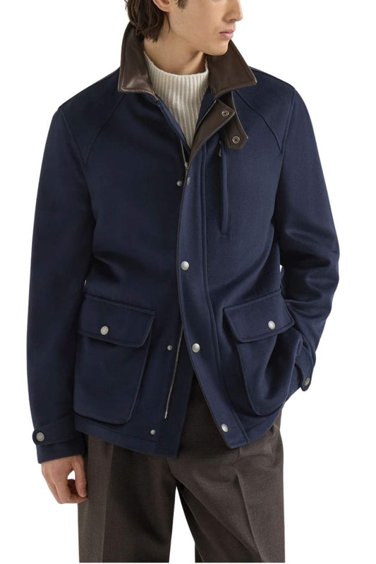 Virgin Wool Cloth Field Jacket-Brunello Cucinelli-Boyds Philadelphia