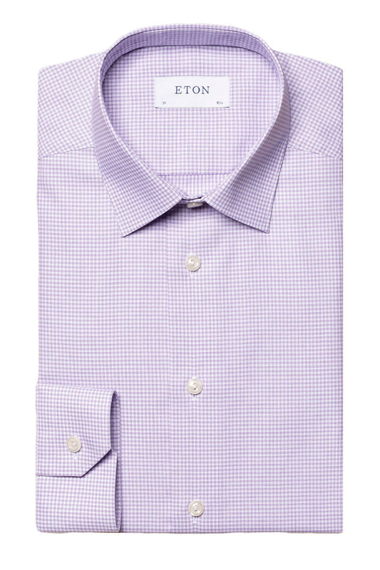 Slim Fit Micro Check Twill Shirt-Eton-Boyds Philadelphia