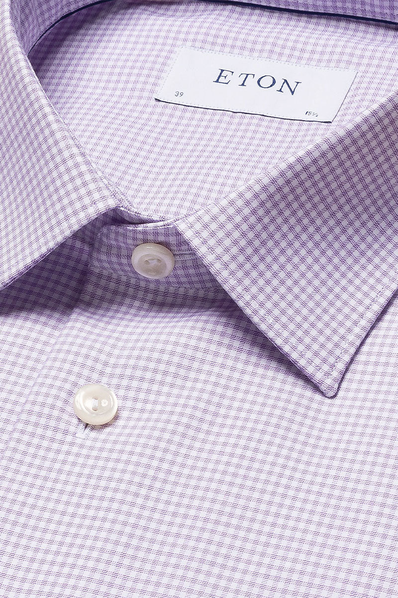 Contemporary Fit Micro Check Twill Shirt-Eton-Boyds Philadelphia