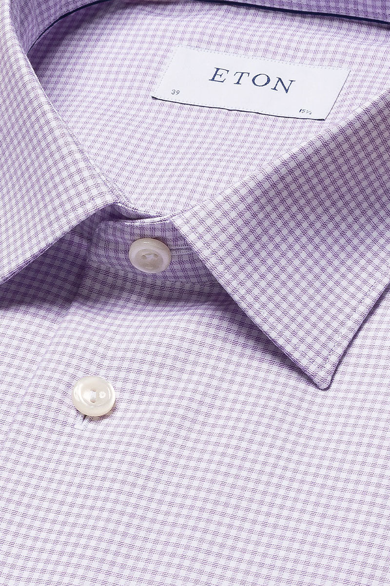 Slim Fit Micro Check Twill Shirt by Eton Slim Fit Micro Check Twill Shirt by Eton