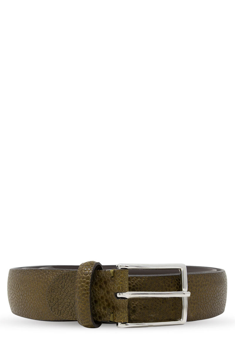 Grained Leather Belt-Paolo Vitale-Boyds Philadelphia