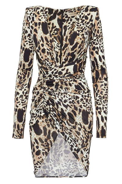 Ruched Animal Dress-Alexandre Vauthier-Boyds Philadelphia