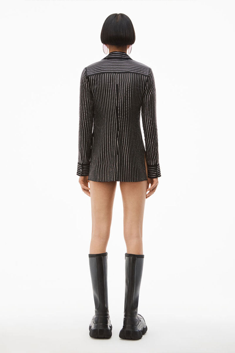 Crystal Pinstripe Shirt-Alexander Wang-Boyds Philadelphia