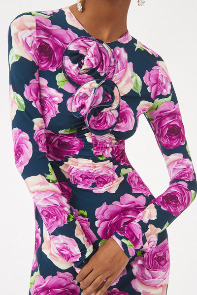 Floral Long Sleeve Jersey Midi Dress-Magda Butrym-Boyds Philadelphia