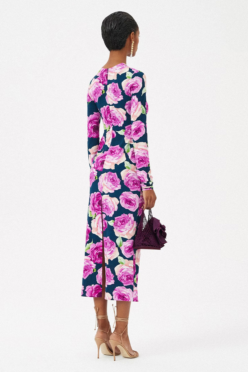 Floral Long Sleeve Jersey Midi Dress-Magda Butrym-Boyds Philadelphia