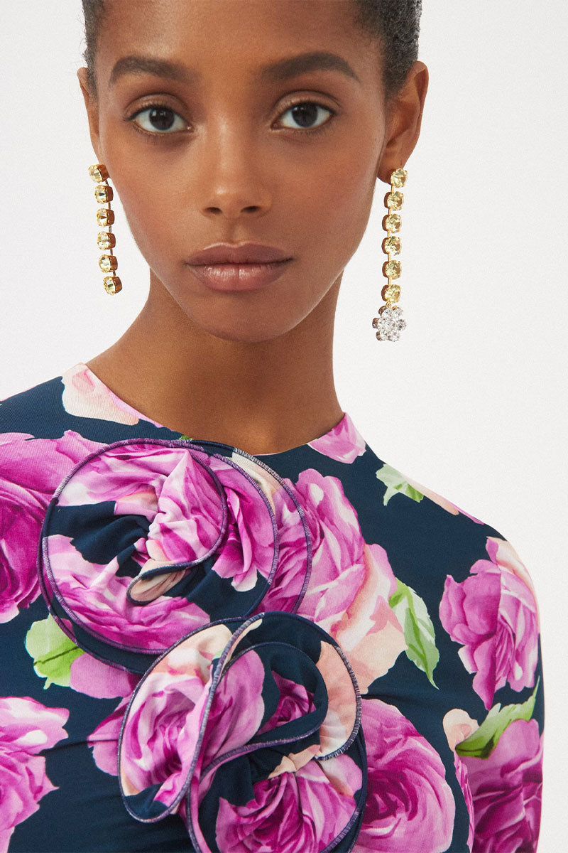 Floral Long Sleeve Jersey Midi Dress-Magda Butrym-Boyds Philadelphia