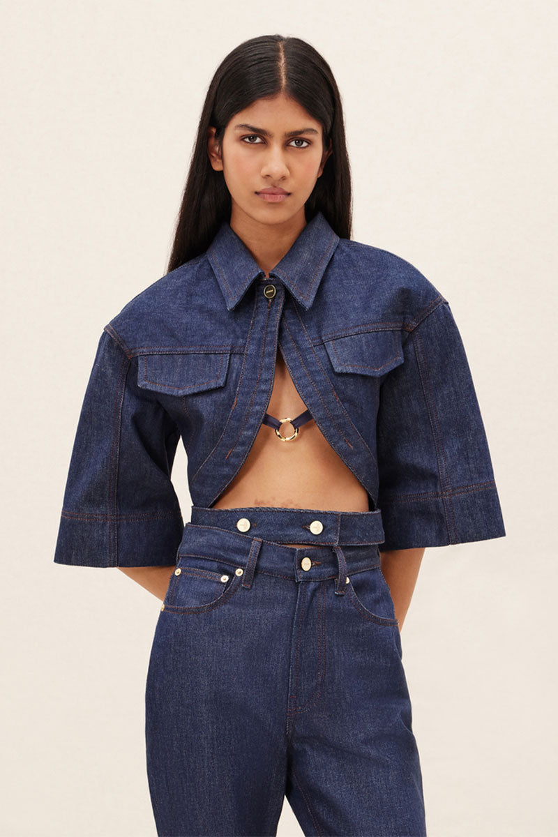 Le Haut De Nimes Denim Cutout Top-Jacquemus-Boyds Philadelphia