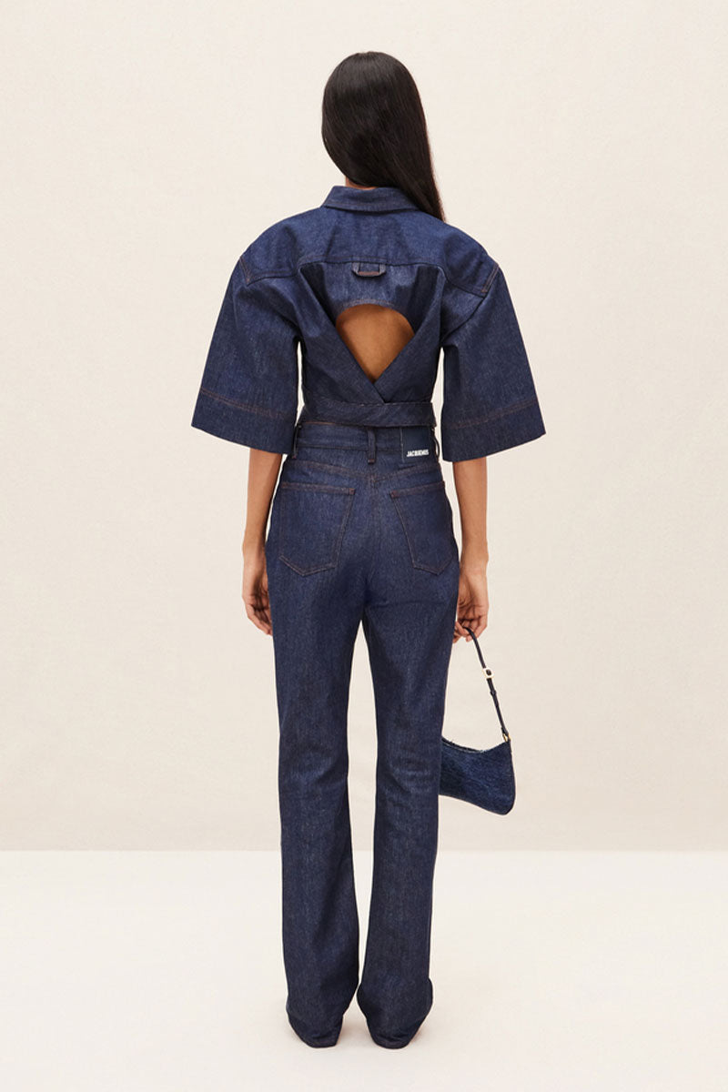 Le Haut De Nimes Denim Cutout Top-Jacquemus-Boyds Philadelphia
