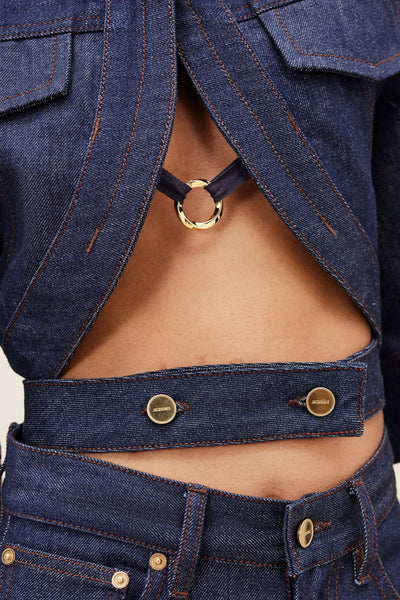 Le Haut De Nimes Denim Cutout Top-Jacquemus-Boyds Philadelphia