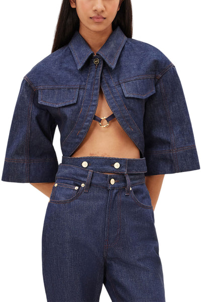Le Haut De Nimes Denim Cutout Top-Jacquemus-Boyds Philadelphia