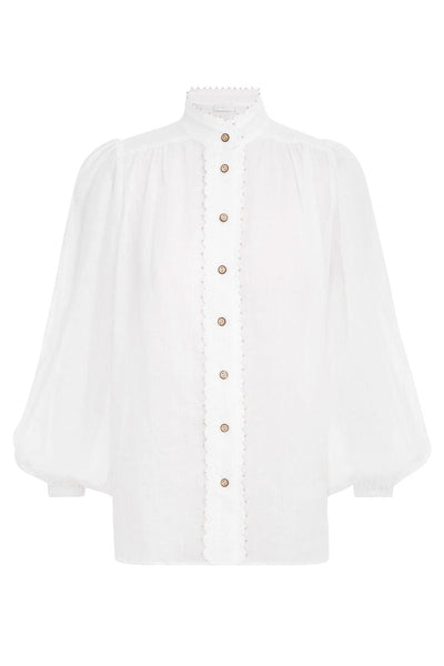 Lyre Embroidered Trim Blouse-ZIMMERMANN-Boyds Philadelphia