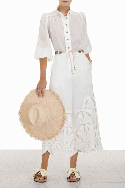 Lyre Embroidered Trim Blouse-ZIMMERMANN-Boyds Philadelphia